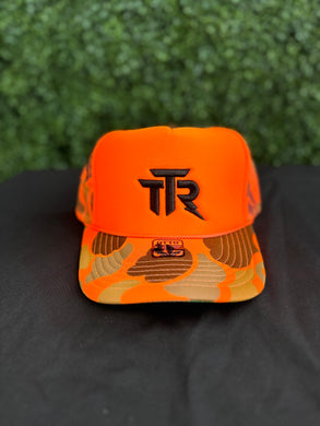 Orange Camo Trucker Hat