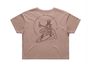 Women's Skeleton Surf Crop Tee